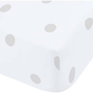 Bílé/šedé napínací flanelové prostěradlo 150x200 cm Polka Dot – Catherine Lansfield obraz
