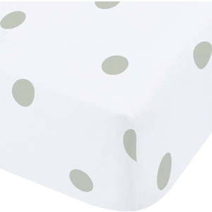 Bílé/zelené napínací flanelové prostěradlo 150x200 cm Polka Dot – Catherine Lansfield obraz
