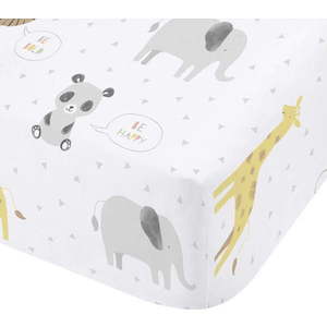 Bílé napínací dětské prostěradlo na jednolůžko 90x190 cm Roarsome Animals – Catherine Lansfield obraz