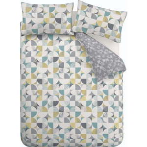 Šedé povlečení na dvoulůžko/prodloužené 230x220 cm Retro Circles – Catherine Lansfield obraz