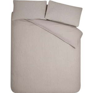 Světle hnědé krepové povlečení na dvoulůžko/prodloužené 230x220 cm Crinkle Seersucker – Catherine Lansfield obraz