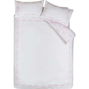 Bílé povlečení na dvoulůžko 200x200 cm Bow Embroidery – Catherine Lansfield obraz