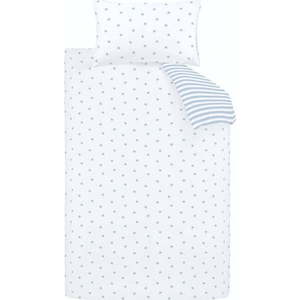 Bílé/modré bavlněné dětské povlečení na dvoulůžko 200x200 cm Mini Star & Stripes – Bianca obraz