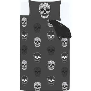 Tmavě šedé dětské povlečení na dvoulůžko 200x200 cm Skulls – Catherine Lansfield obraz