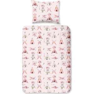 Růžové bavlněné dětské povlečení do postýlky 100x135 cm Boho – Good Morning obraz