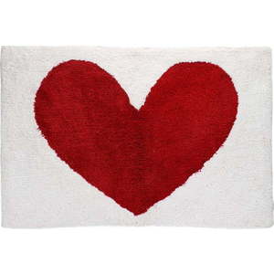 Červená/bílá koupelnová předložka 50x80 cm Heart – Rex London obraz