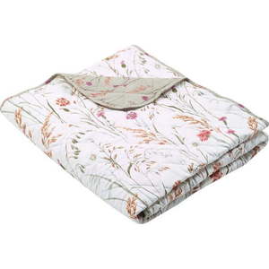 Zelený/béžový bavlněný prošívaný přehoz 200x220 cm Grasmere Floral – Catherine Lansfield obraz