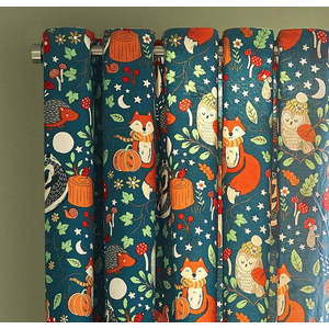 Zelený/hnědý dětský závěs 2 ks 168x183 cm Fox and Woodland Friends – Catherine Lansfield obraz