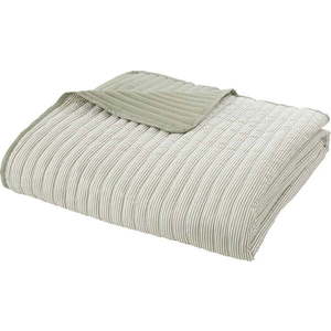 Zelený prošívaný přehoz 220x230 cm Stripe – Catherine Lansfield obraz