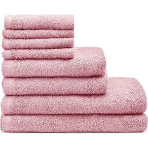 Růžové rychleschnoucí/froté bavlněné ručníky a osušky v sadě 8 ks Quick Dry – Catherine Lansfield obraz