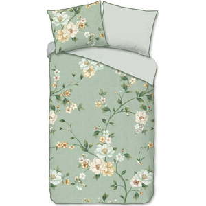 Zelené povlečení na jednolůžko/prodloužené z bavlněného saténu 140x220 cm Sizena – Descanso obraz