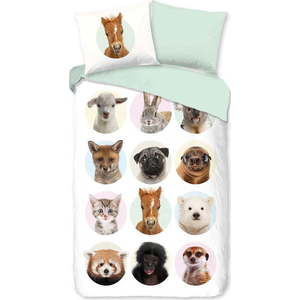 Bavlněné dětské povlečení na jednolůžko/prodloužené 140x220 cm Young Animals – Good Morning obraz