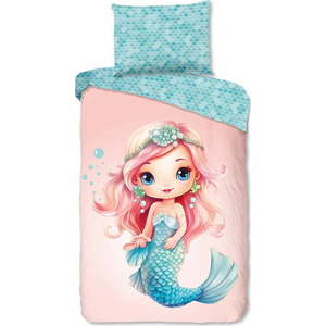 Modré/růžové bavlněné dětské povlečení na jednolůžko 140x200 cm Alisse – Good Morning obraz