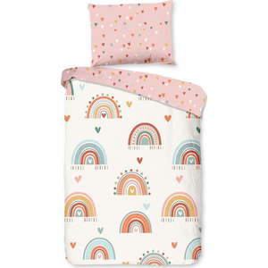 Růžové/béžové bavlněné dětské povlečení do postýlky 100x135 cm Louie – Good Morning obraz