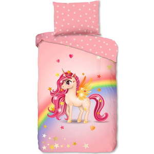 Růžové bavlněné dětské povlečení na jednolůžko 140x200 cm Little – Good Morning obraz