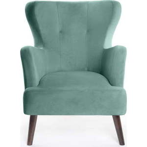 Sametové křeslo ušák v mentolové barvě Noemye – Bonami Selection obraz