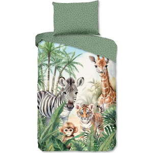 Zelené bavlněné dětské povlečení na jednolůžko 140x200 cm Thabo – Good Morning obraz