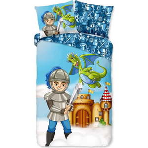 Modré bavlněné dětské povlečení na jednolůžko/prodloužené 140x220 cm Knight – Good Morning obraz