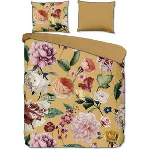 Okrově žluté povlečení na dvoulůžko/prodloužené z bavlněného saténu 240x220 cm Fiori – Descanso obraz