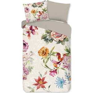 Béžové bavlněné povlečení na jednolůžko/prodloužené 140x220 cm Jaimy – Good Morning obraz