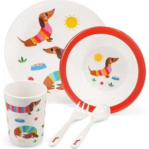 Dětská jídelní sada 5 ks Sunny Sausage Dog – Rex London obraz