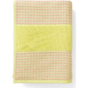 Žlutý/růžový froté ručník z Bio bavlny 50x100 cm Check – JUNA obraz