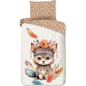 Hnědé/béžové bavlněné dětské povlečení na jednolůžko 140x200 cm Hay – Good Morning obraz