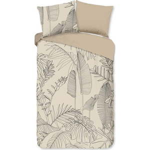 Béžové bavlněné povlečení na jednolůžko/prodloužené 140x220 cm Sym – Good Morning obraz