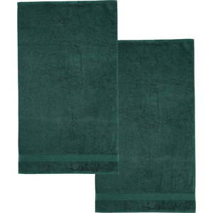 Tmavě zelené froté bavlněné osušky v sadě 2 ks 90x140 cm Anti-Bacterial – Catherine Lansfield obraz