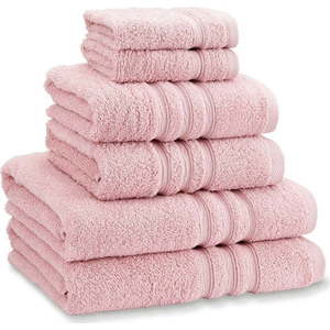 Světle růžové froté bavlněné ručníky a osušky v sadě 6 ks Zero Twist – Catherine Lansfield obraz
