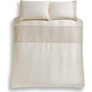 Béžové povlečení na dvoulůžko/prodloužené z mikrosaténu 230x220 cm Deco Sequin – Catherine Lansfield obraz