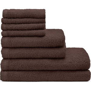 Hnědé rychleschnoucí/froté bavlněné ručníky a osušky v sadě 8 ks Quick Dry – Catherine Lansfield obraz