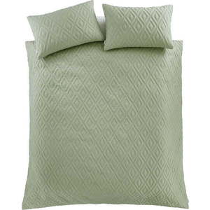 Zelené povlečení na dvoulůžko/prodloužené 230x220 cm Jacob Geo – Catherine Lansfield obraz