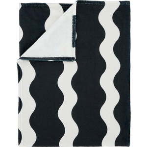 Černobílý přehoz z mikroplyše 200x240 cm Waves – Sassy B obraz