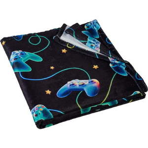 Černá/modrá dětská deka z mikroplyše 130x170 cm Gamer – Catherine Lansfield obraz