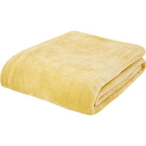 Žlutá deka z mikroplyše 130x170 cm Raschel Velvet – Catherine Lansfield obraz