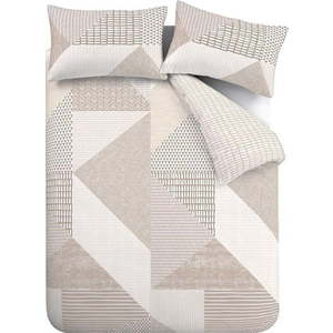 Béžové povlečení na dvoulůžko/prodloužené 230x220 cm Larsson Geo – Catherine Lansfield obraz