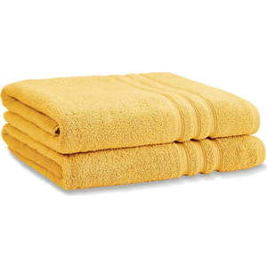 Žluté froté bavlněné osušky v sadě 2 ks 90x140 cm Zero Twist – Catherine Lansfield obraz