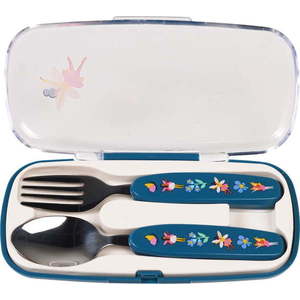 Modrý nerezový dětský příbor 2 ks Fairies in the Garden – Rex London obraz