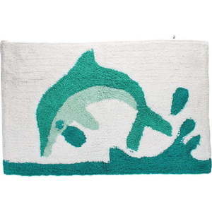 Bílá/tyrkysová koupelnová předložka 50x80 cm Dolphin – Rex London obraz