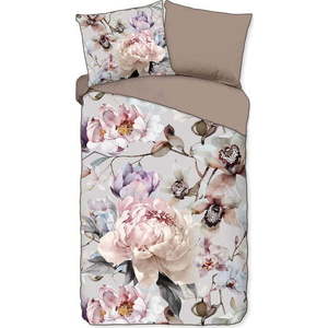 Šedé/hnědé povlečení na jednolůžko/prodloužené z bavlněného saténu 140x220 cm Colinda – Descanso obraz