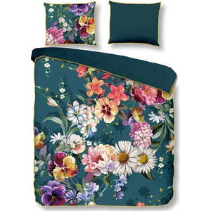 Povlečení na dvoulůžko/prodloužené z bavlněného saténu v petrolejové barvě 240x220 cm Novara – Descanso obraz