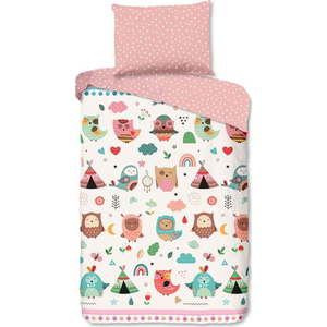 Růžové bavlněné dětské povlečení na jednolůžko 140x200 cm Wise – Good Morning obraz