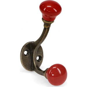 Červený kovový nástěnný věšák 3 cm – Rex London obraz