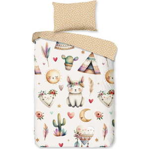 Béžové bavlněné dětské povlečení do postýlky 100x135 cm Luz – Good Morning obraz