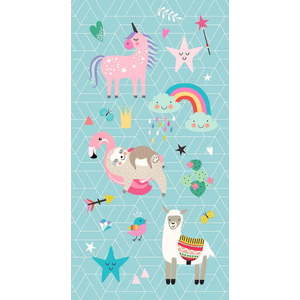 Modrá dětská sametová plážová osuška 75x150 cm Moody – Good Morning obraz