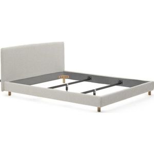 Šedá čalouněná dvoulůžková postel bez roštu 160x200 cm Valma – Kave Home obraz