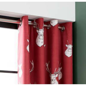 Červené závěsy v sadě 2 ks 168x183 cm Munro Stag Check – Catherine Lansfield obraz