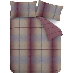 Tmavě růžové flanelové povlečení na dvoulůžko/prodloužené 230x220 cm Melrose Tweed Check – Catherine Lansfield obraz