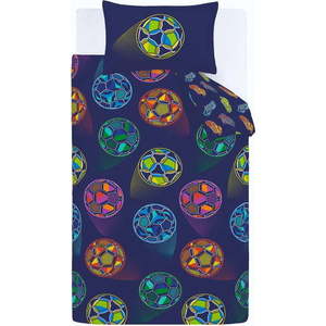 Modré dětské povlečení na dvoulůžko 200x200 cm Bright Football – Catherine Lansfield obraz